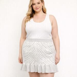 Anthropologie Dolan Left Coast Zebra Ruffled Knit Mini Skirt - Size 2XL - NWT